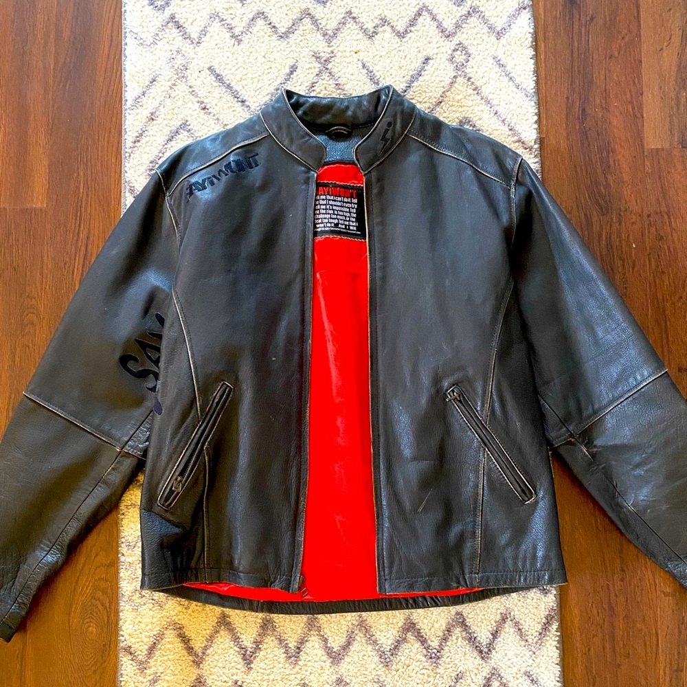 Mens “Say I won’t “ leather moto jacket